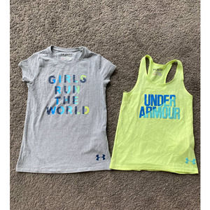 Bundle of 2 girls under armour active tops, size XS